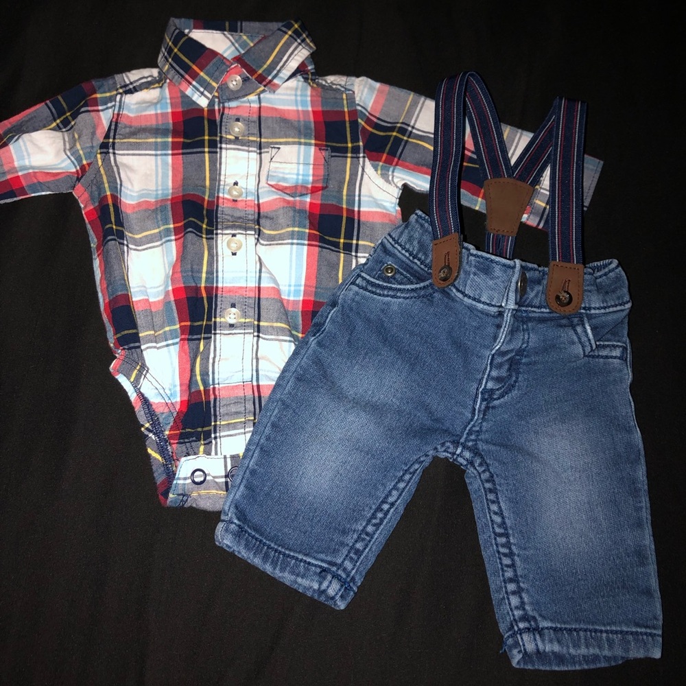 Jeans and Suspenders Set